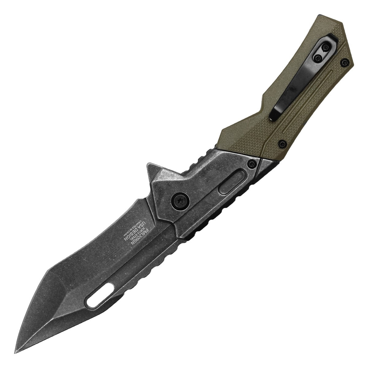 Milspec - 8.25" Stonewashed Green | Spring Assisted Pocket Knife