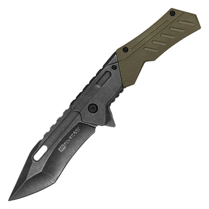 Milspec - 8.25" Stonewashed Green | Spring Assisted Pocket Knife