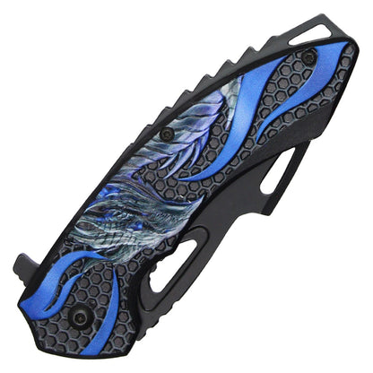 7.75" Blue Dragon Pocket Knife