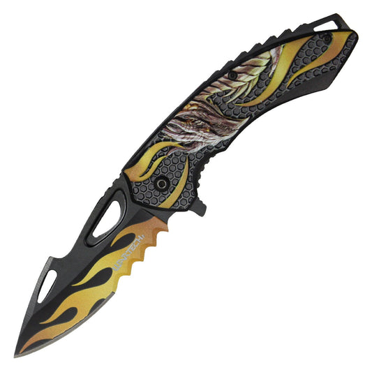 7.75" Gold Dragon Pocket Knife