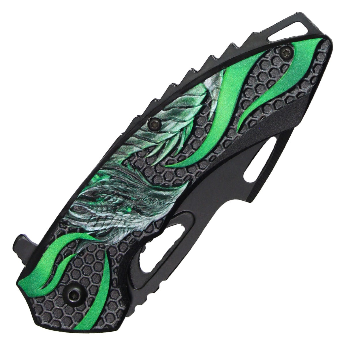 7.75" Green Dragon Pocket Knife