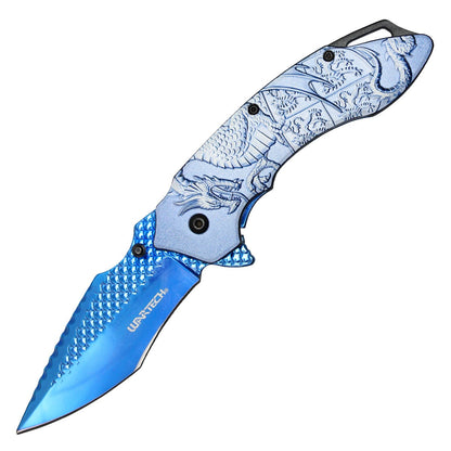 7.75" Blue Dragon Pocket Knife