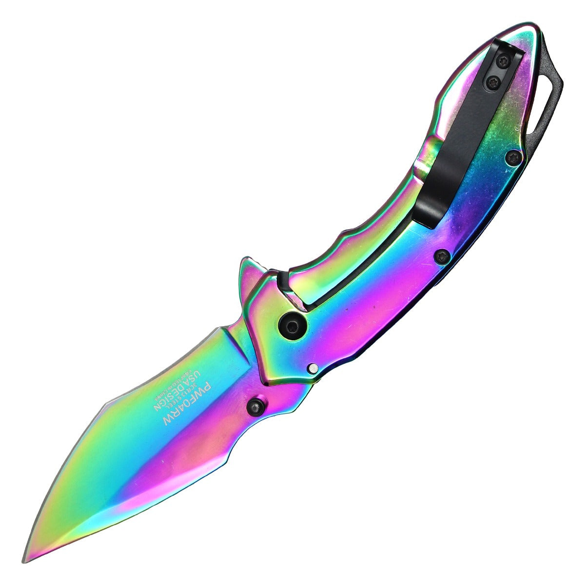 7.75" Rainbow Dragon Pocket Knife