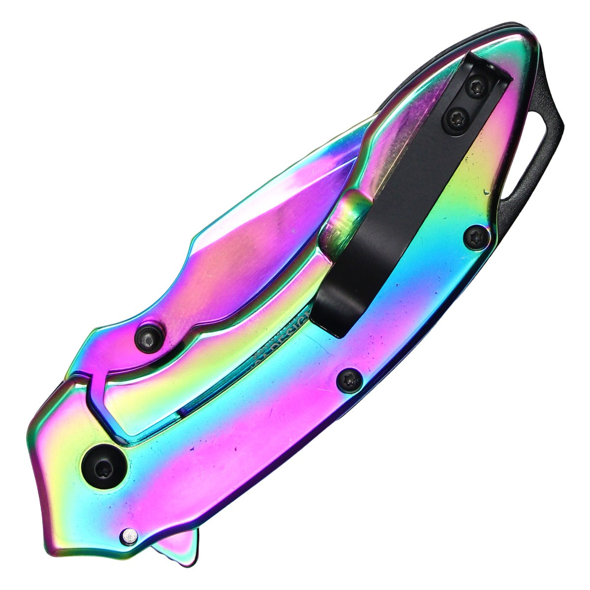 7.75" Rainbow Dragon Pocket Knife