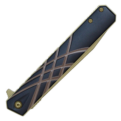 9-1/8" Tanto pocket knife (Gold)