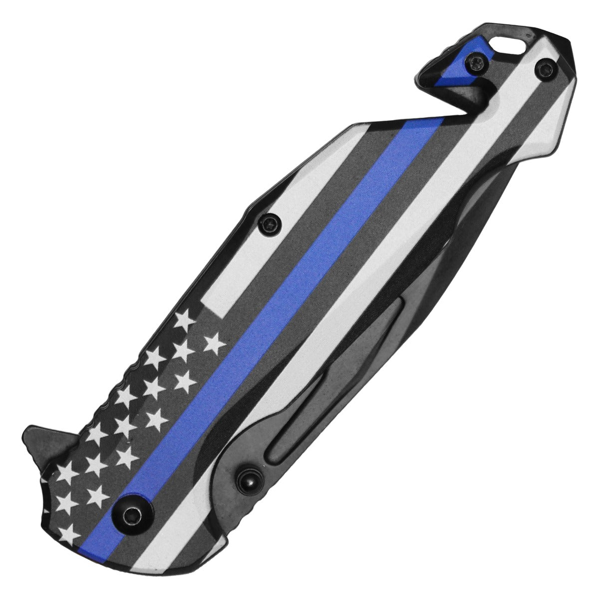 Wartech - 8.25" Thin Blue Line | Spring Assisted Pocket Knife