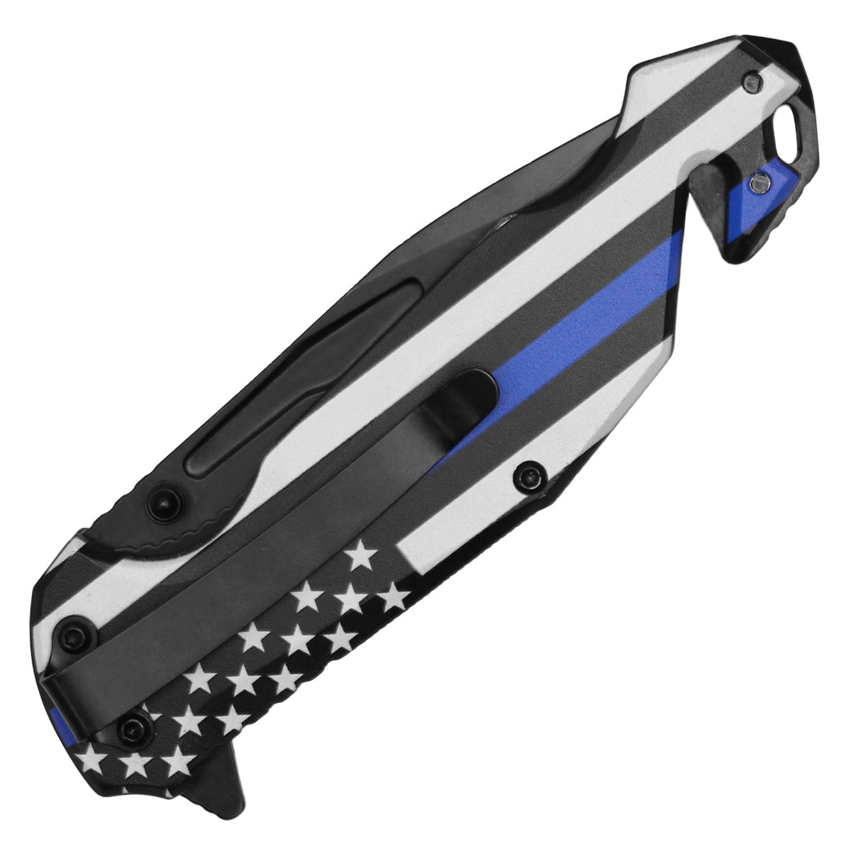 Wartech - 8.25" Thin Blue Line | Spring Assisted Pocket Knife