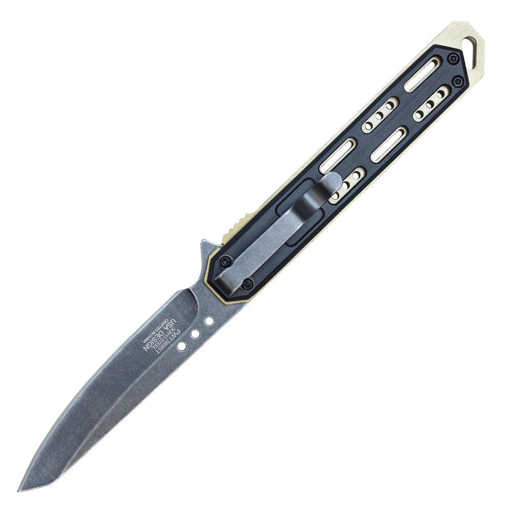 8.5" Spring Assisted Folding Knife (Stonewashed)