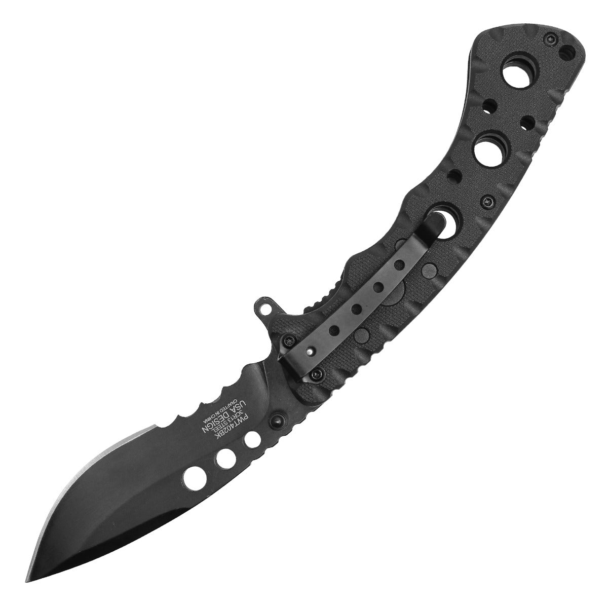 8.25" Black Pocket Knife