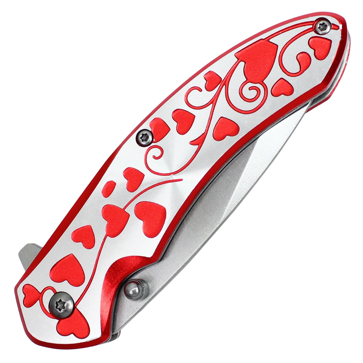 7" Red Hearts Pocket Knife