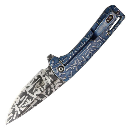 7" Blue Gun Pocket Knife