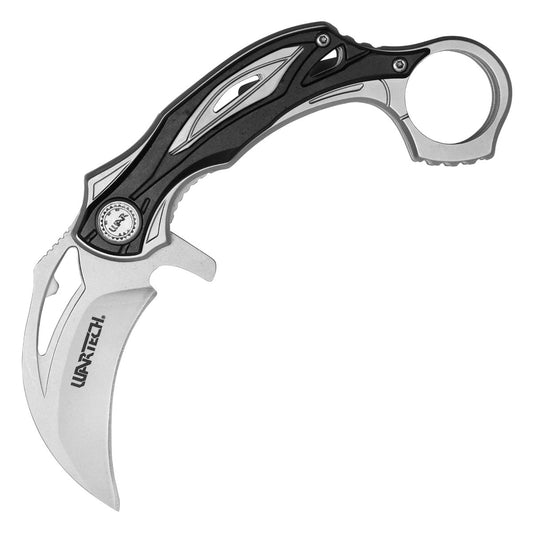 Wartech - 6" Black Pocket Karambit | Spring Assisted Tactical Knife