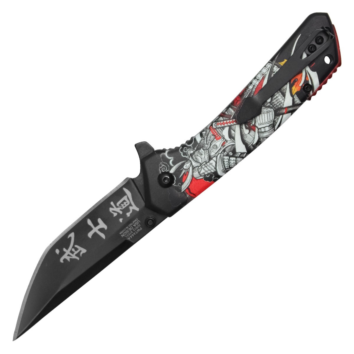 Wartech 7.75" Black Samurai Pocket Knife