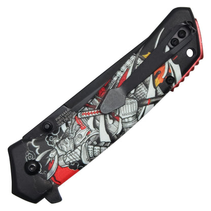 Wartech 7.75" Black Samurai Pocket Knife