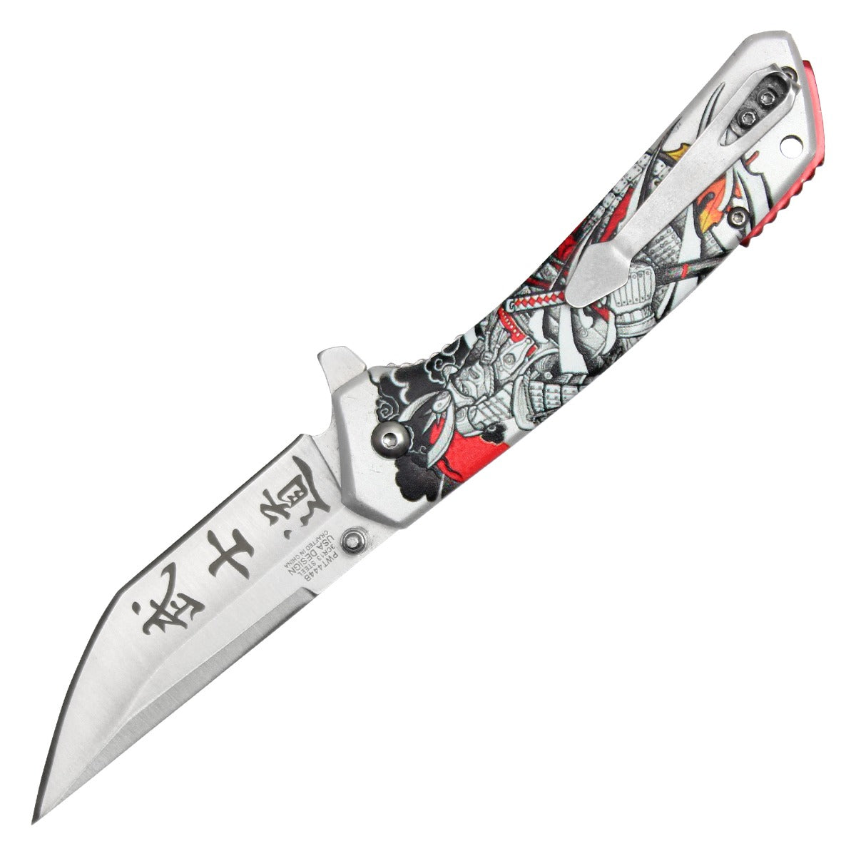 Wartech 7.75" Silver Samurai Pocket Knife