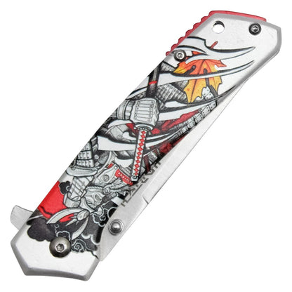 Wartech 7.75" Silver Samurai Pocket Knife