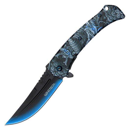 Wartech 8" Blue Samurai Pocket Knife