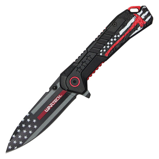 Wartech 7.75" Thin Red Line Pocket Knife