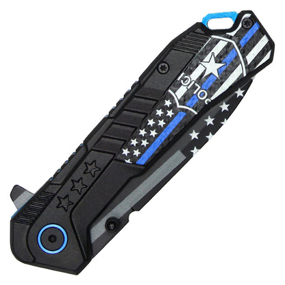 Wartech 7.75" Thin Blue Line Pocket Knife