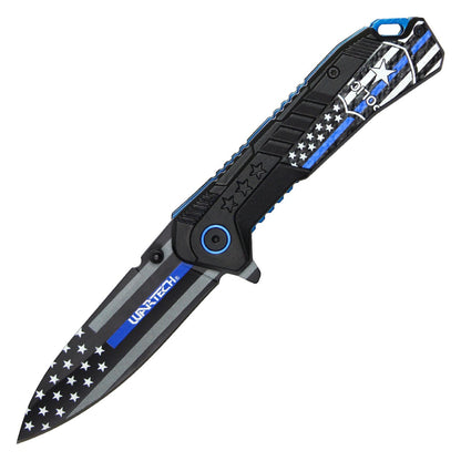 Wartech 7.75" Thin Blue Line Pocket Knife