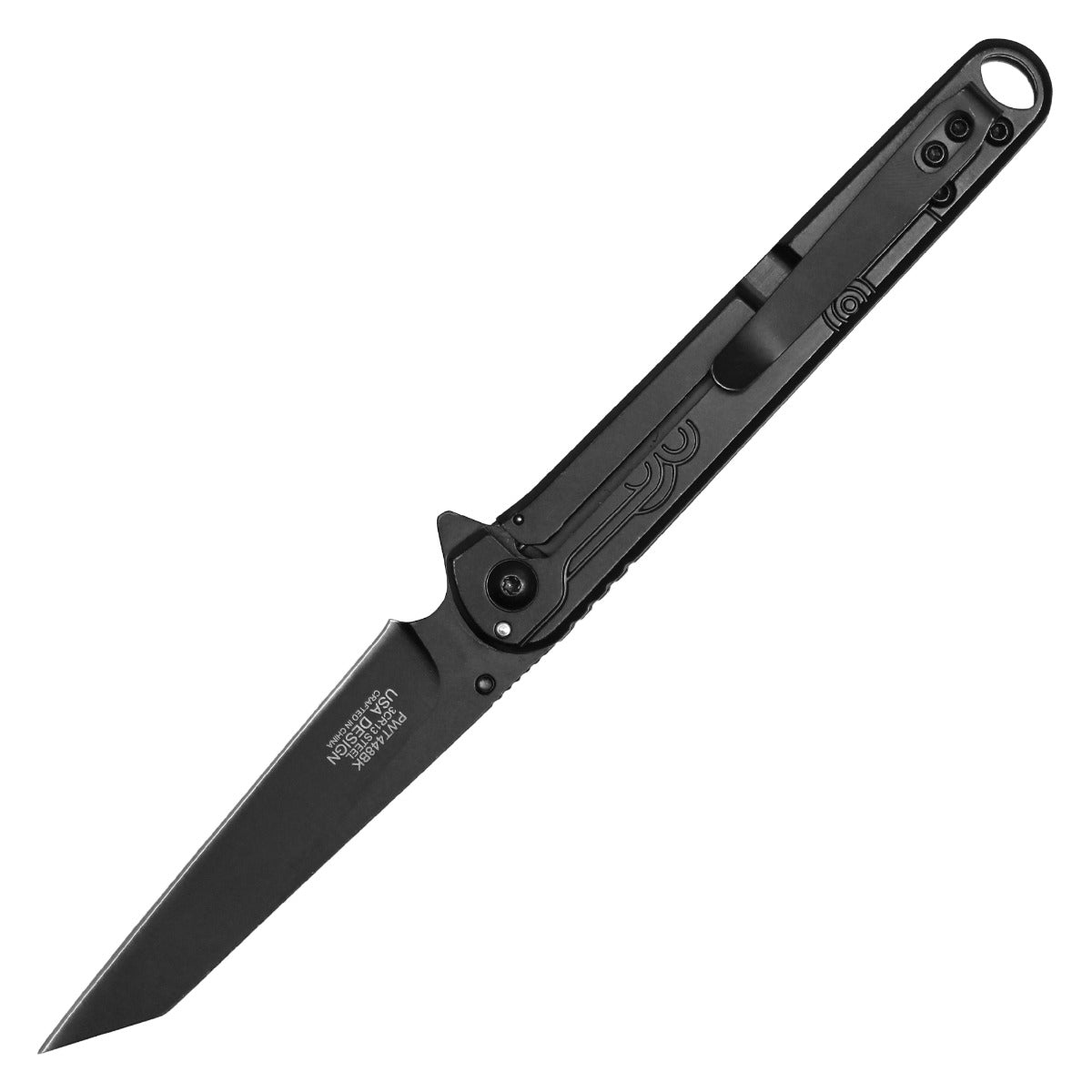 Wartech 8" Black Pocket Knife