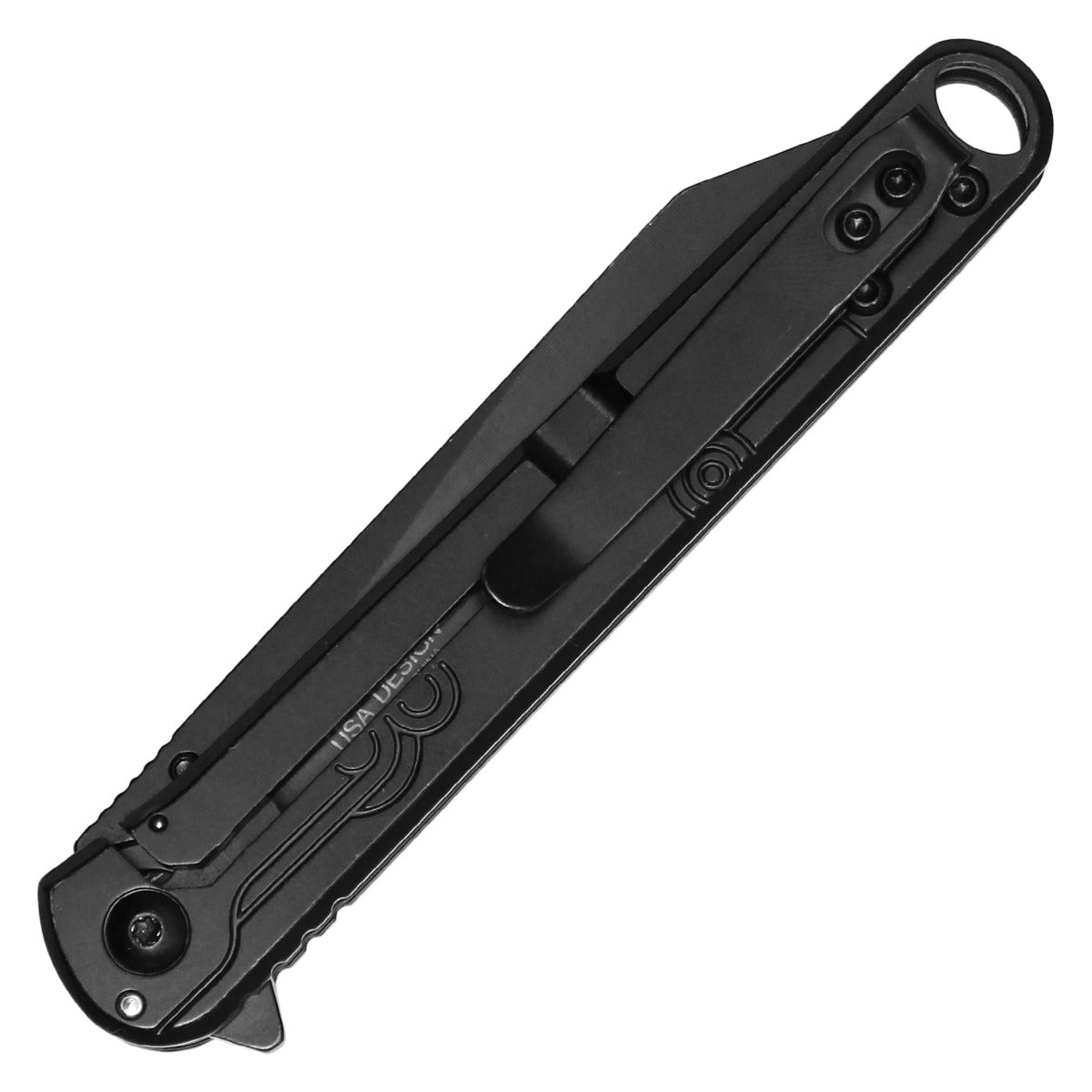 Wartech 8" Black Pocket Knife