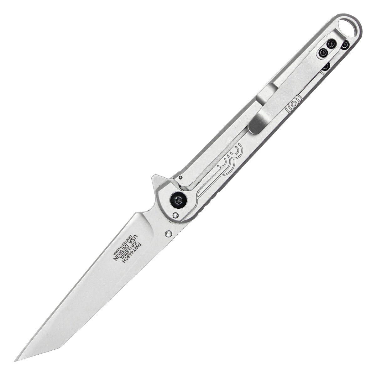 Wartech 8" Silver Pocket Knife