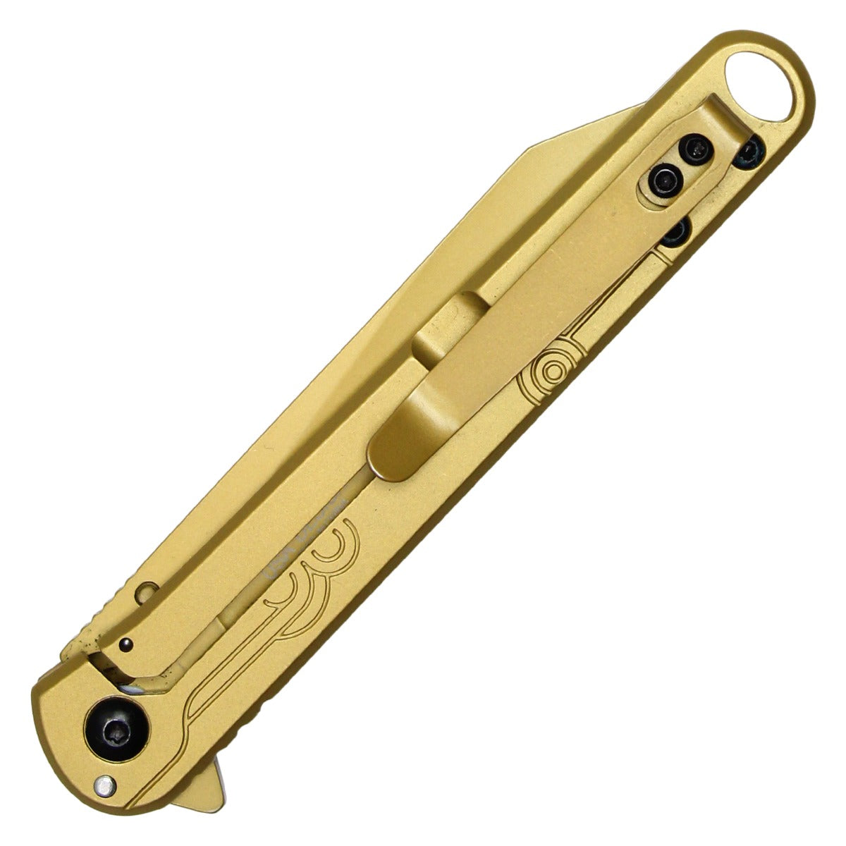 Wartech 8" Gold Pocket Knife