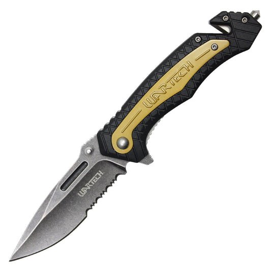 8" Wartech Gold Pocket Knife