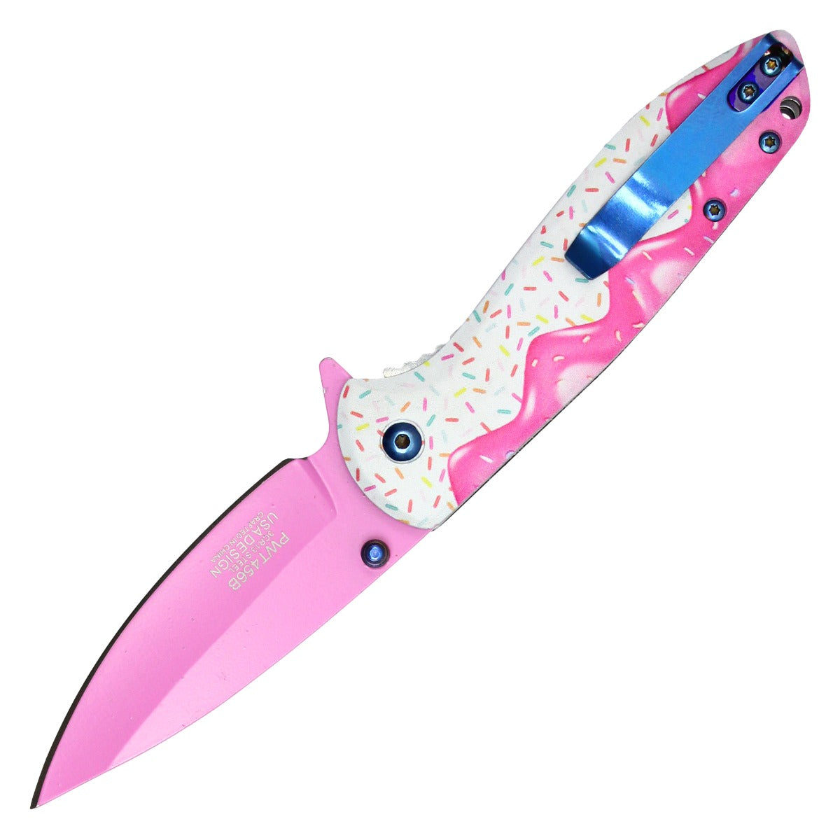 Wartech / Sweet Treats - 7.5" Pink Frosted Donut Pocket Knife