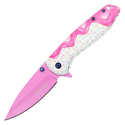 Wartech / Sweet Treats - 7.5" Pink Frosted Donut Pocket Knife