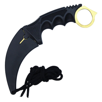 7.5" Full Tang Karambit with Hard Sheath & Necklace (Gold)