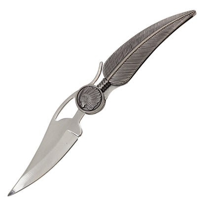 8" Feather Knife w/ Chief Emblem